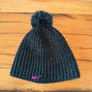 Nike Black & Pink Beanie Hat Size 7-16